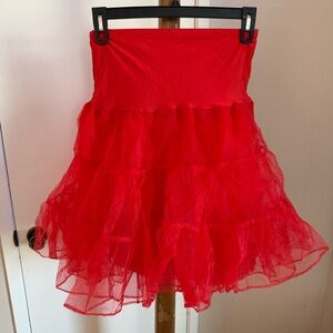 Grace Karin Vibrant Red A-Line tulle petticoat rockabilly steampunk goth- Size M
